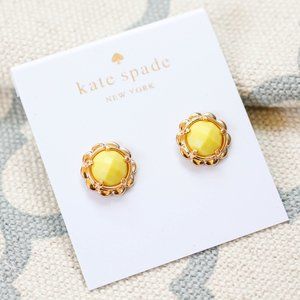 kate spade yellow resin floral stud earrings boho minimalism